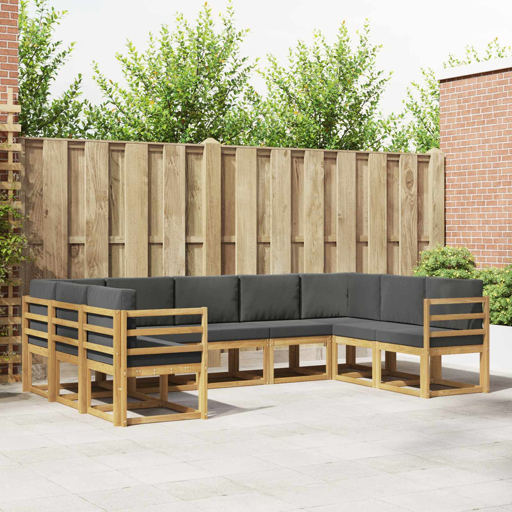 Conjunto de sofás de exterior 5 pcs Blanco y Antracita