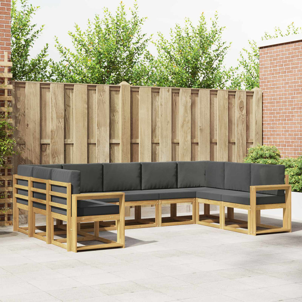 Conjunto de sofás de exterior 5 pcs Blanco y Antracita