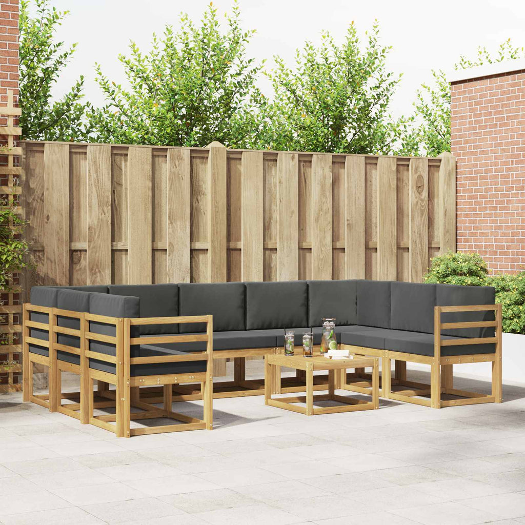 Conjunto de sofás de exterior 10 pcs Blanco y Antracita