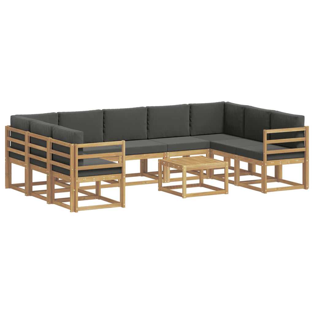 Conjunto de sofás de exterior 10 pcs Blanco y Antracita