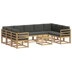 Conjunto de sofás de exterior 10 pcs Blanco y Antracita
