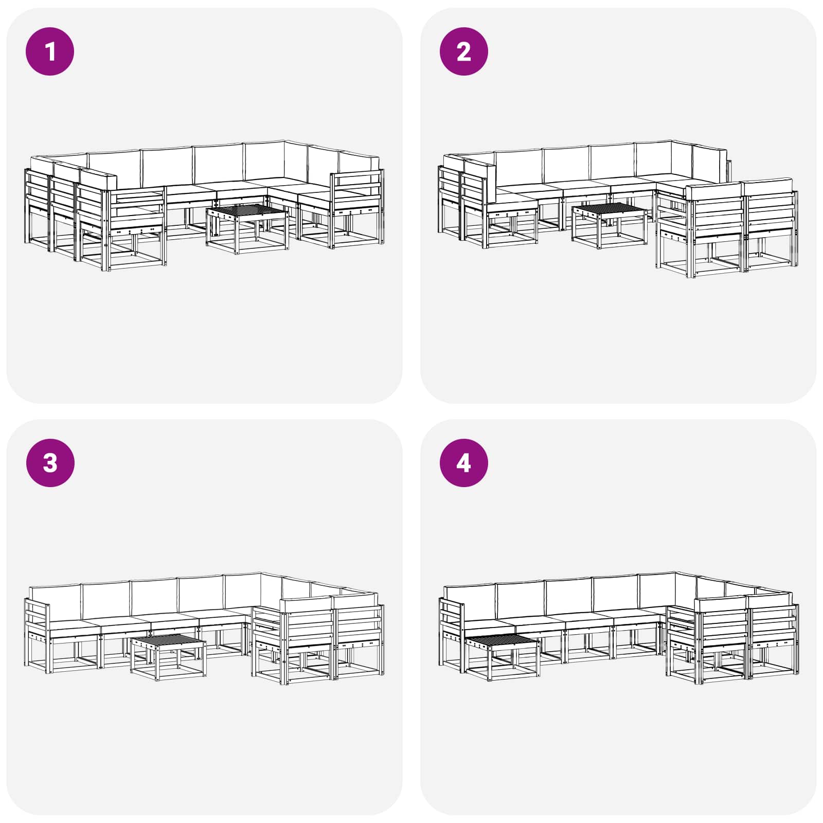 Conjunto de sofás de exterior 10 pcs Blanco y Antracita