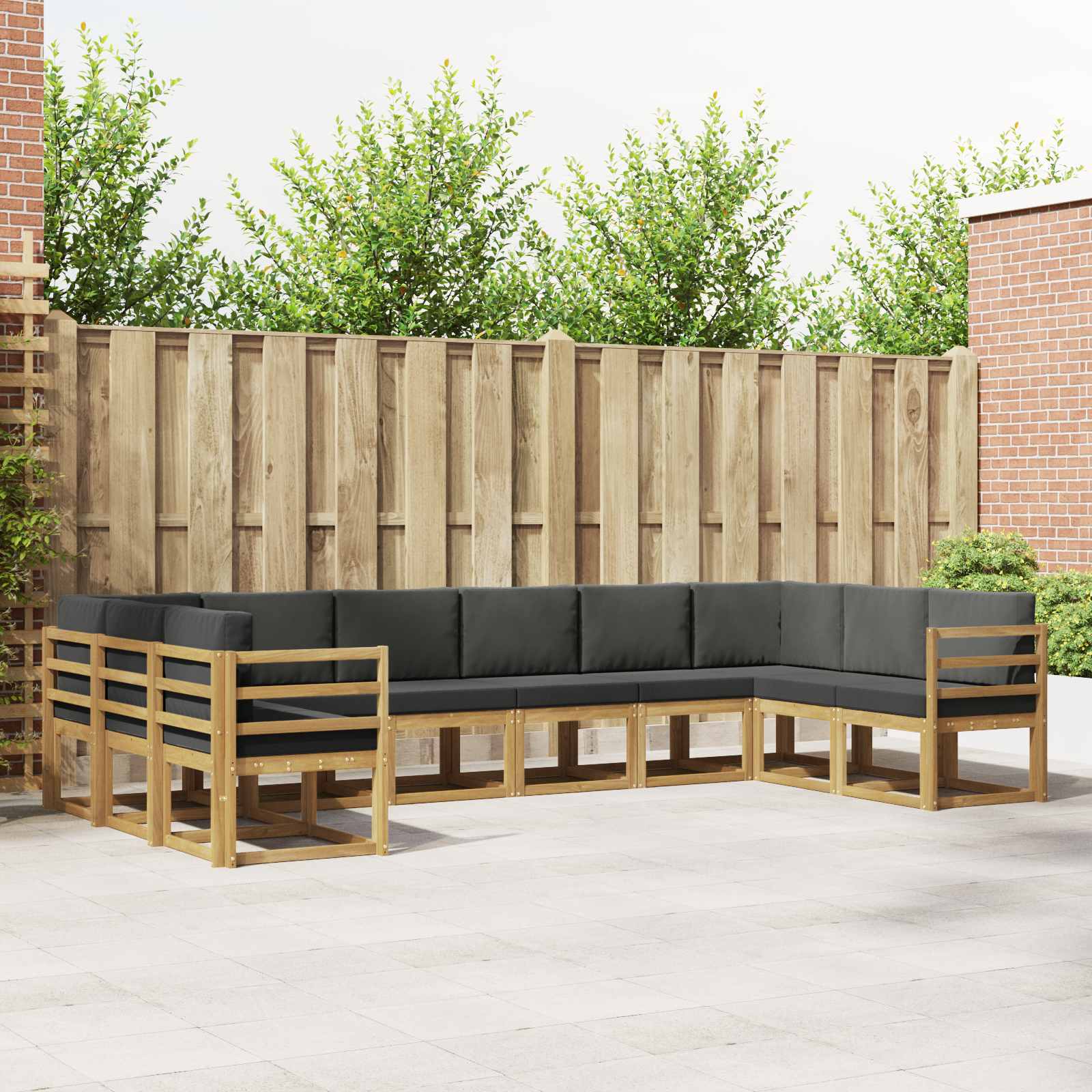 Conjunto de sofás de exterior 10 pcs Blanco y Antracita