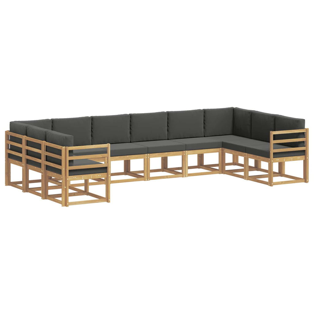 Conjunto de sofás de exterior 10 pcs Blanco y Antracita