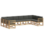 Conjunto de sofás de exterior 10 pcs Blanco y Antracita