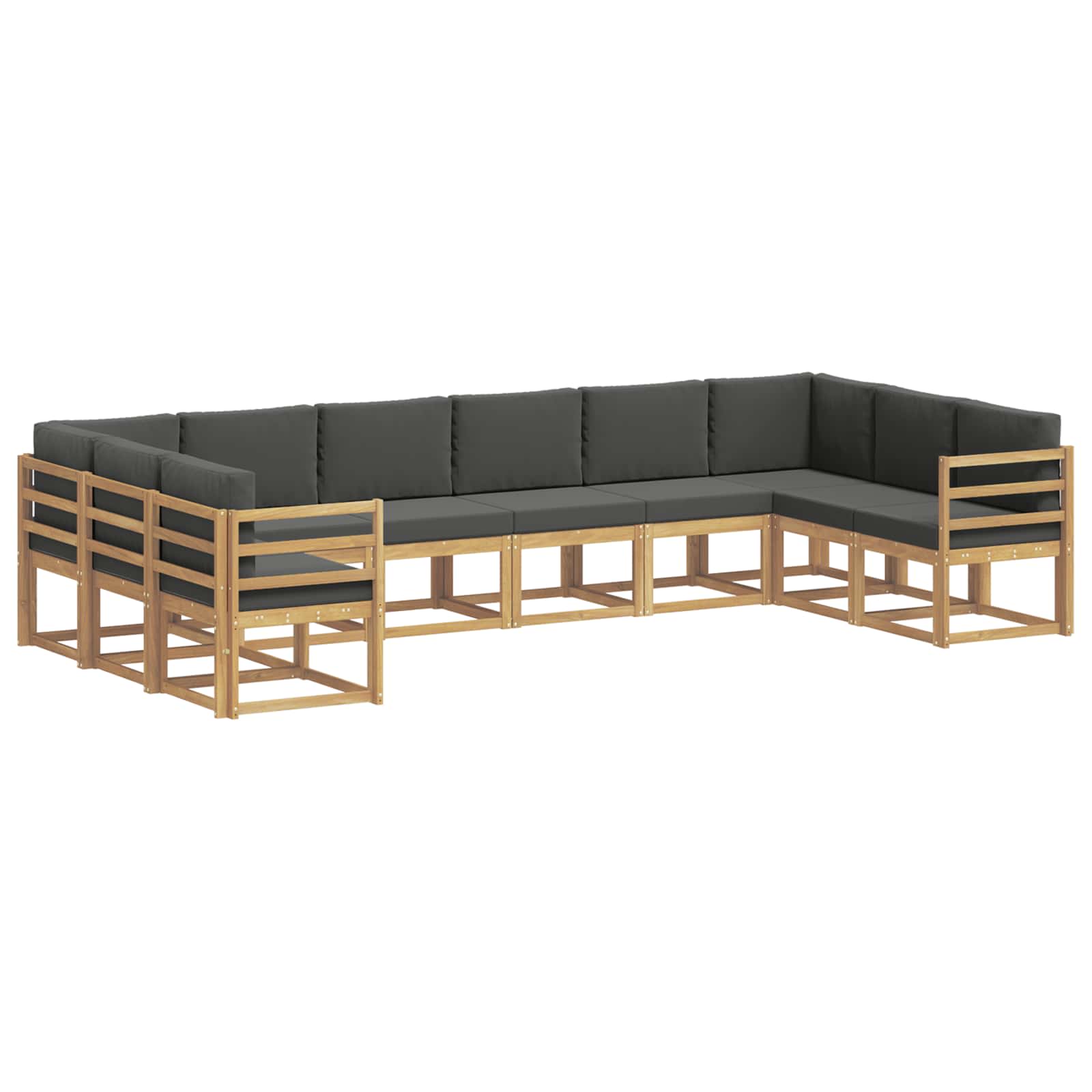 Conjunto de sofás de exterior 10 pcs Blanco y Antracita