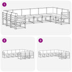 Conjunto de sofás de exterior 10 pcs Blanco y Antracita