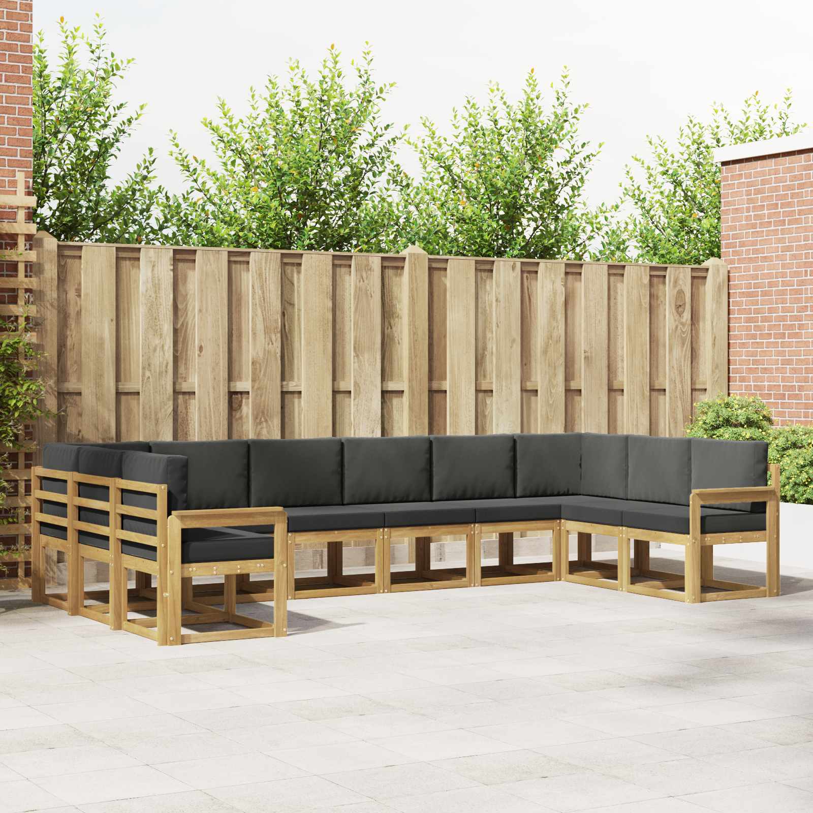 Conjunto de sofás de exterior 10 pcs Blanco y Antracita