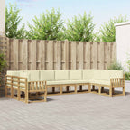 Conjunto de sofás de exterior con cojín 10 pcs Blanco y Crema