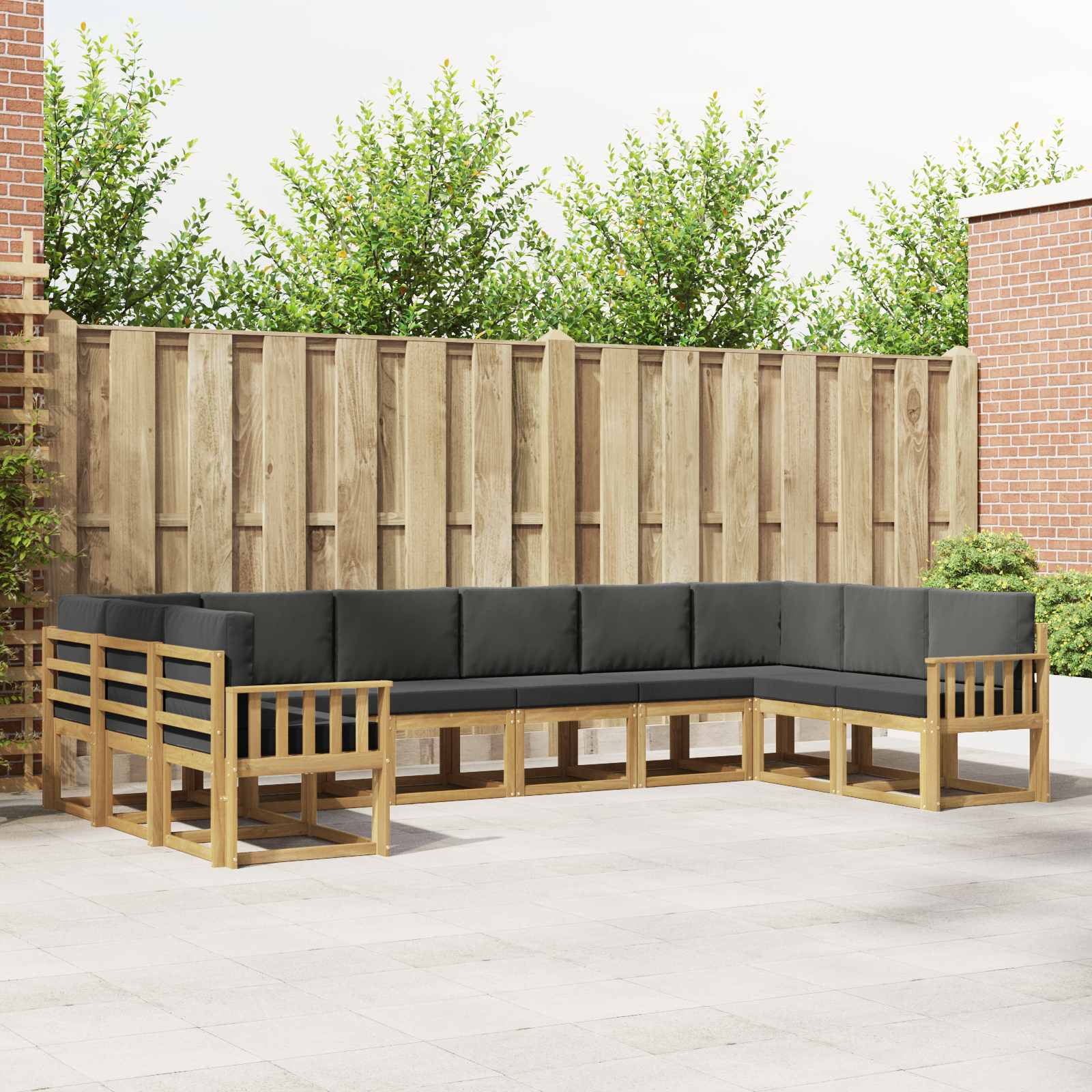 Conjunto de sofás de exterior 10 pcs Blanco y Antracita