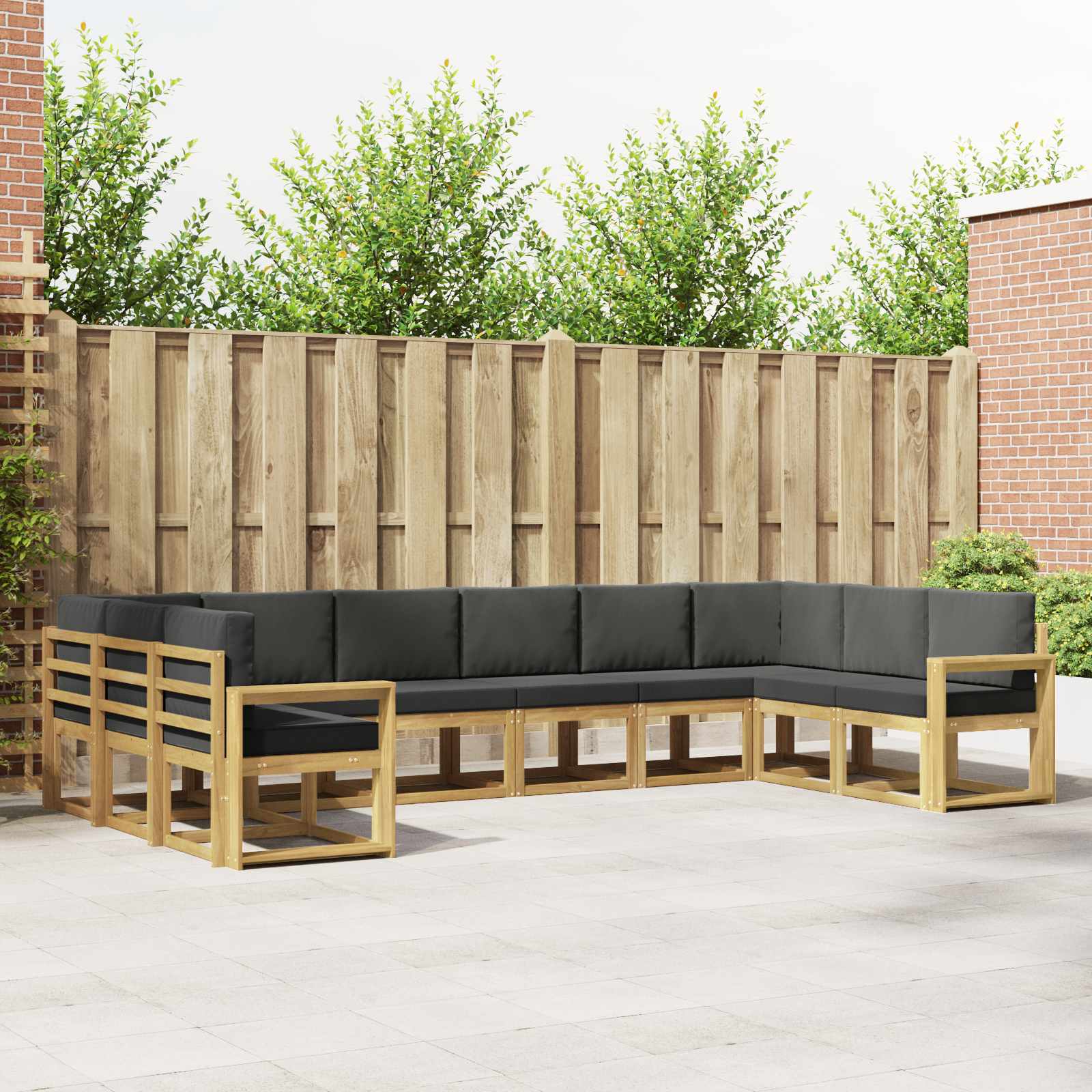 Conjunto de sofás de exterior 10 pcs Blanco y Antracita