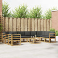 Conjunto de sofás de exterior 11 pcs Blanco y Antracita