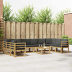 Conjunto de sofás de exterior 11 pcs Blanco y Antracita