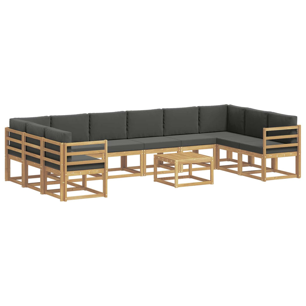 Conjunto de sofás de exterior 11 pcs Blanco y Antracita