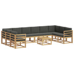 Conjunto de sofás de exterior 11 pcs Blanco y Antracita
