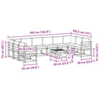 Conjunto de sofás de exterior 11 pcs Blanco y Antracita