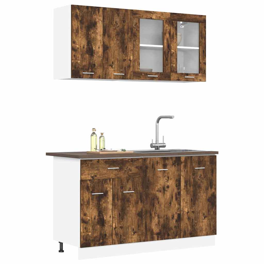 Unidad de cocina Lyon 4 pcs Roble Ahumado Madera de ingeniería