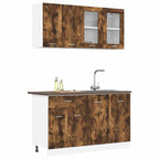 Unidad de cocina Lyon 4 pcs Roble Ahumado Madera de ingeniería