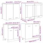 Unidad de cocina Lyon 4 pcs Roble Ahumado Madera de ingeniería