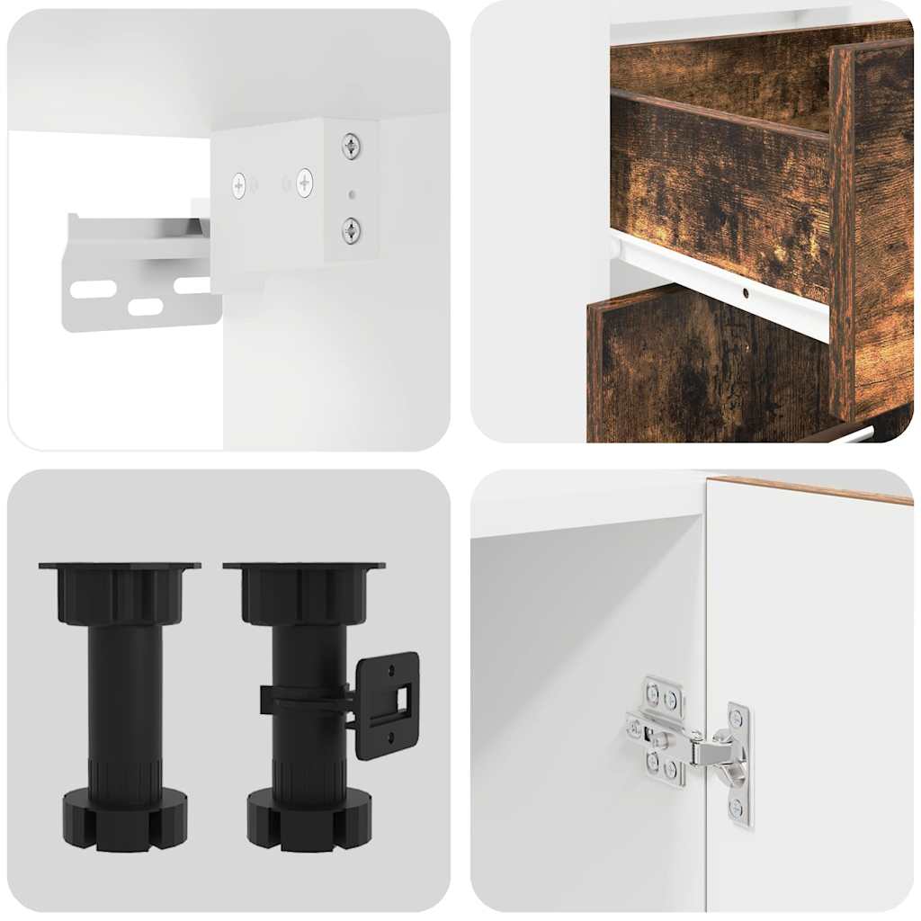 Juegos de muebles de cocina con cajón Lyon 8 pcs Roble ahumado