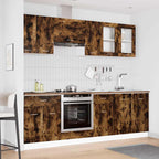 Juegos de muebles de cocina con cajón Lyon 8 pcs Roble ahumado