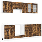 Juegos de muebles de cocina con cajón Lyon 8 pcs Roble ahumado