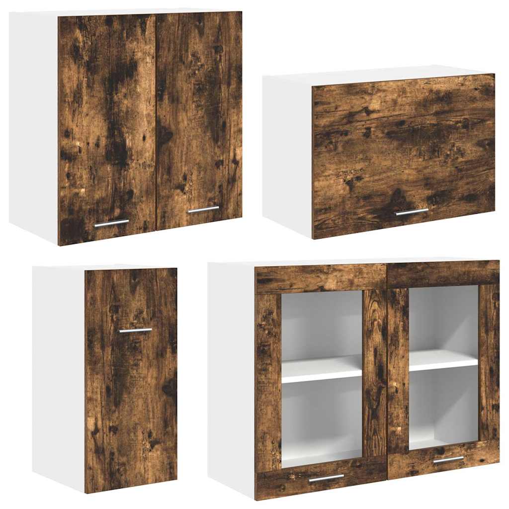 Juegos de muebles de cocina con cajón Lyon 8 pcs Roble ahumado