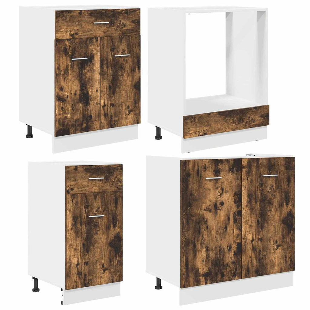 Juegos de muebles de cocina con cajón Lyon 8 pcs Roble ahumado
