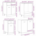 Juegos de muebles de cocina con cajón Lyon 8 pcs Roble ahumado