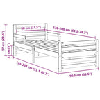 Estructura de cama 80 x 200 cm Madera de ingeniería