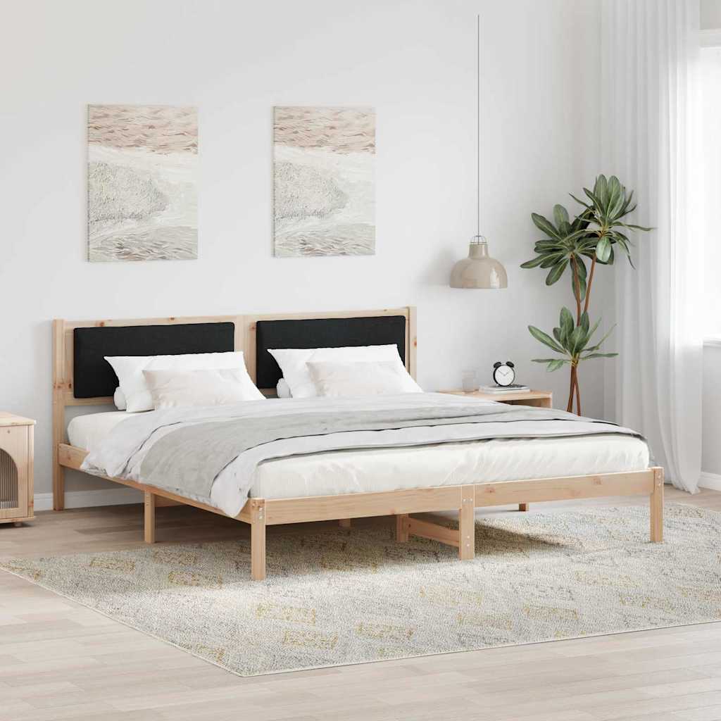 Light Gray Bed Frame with Headboard 100 x 200 cm
