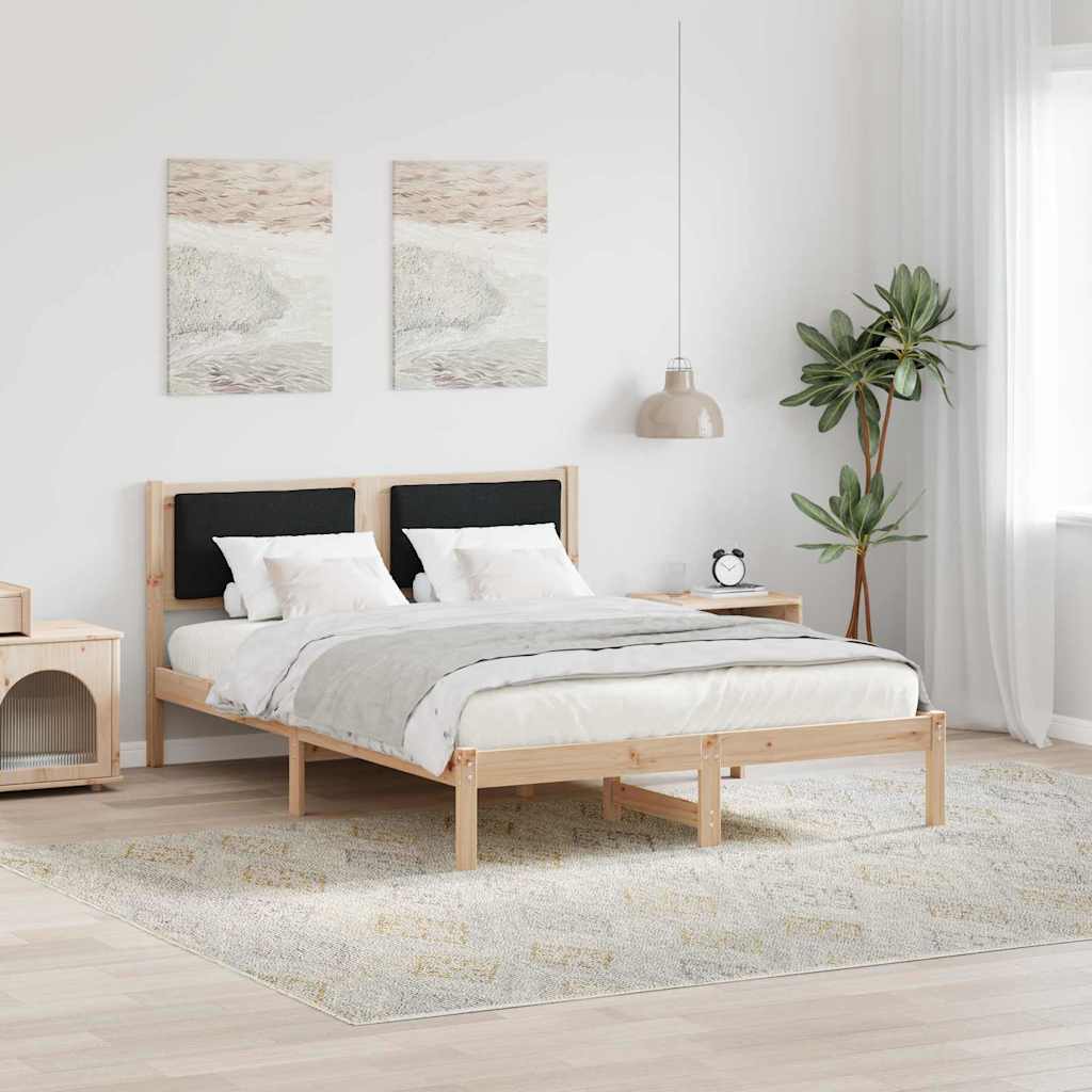 Light Gray Bed Frame with Headboard 100 x 200 cm