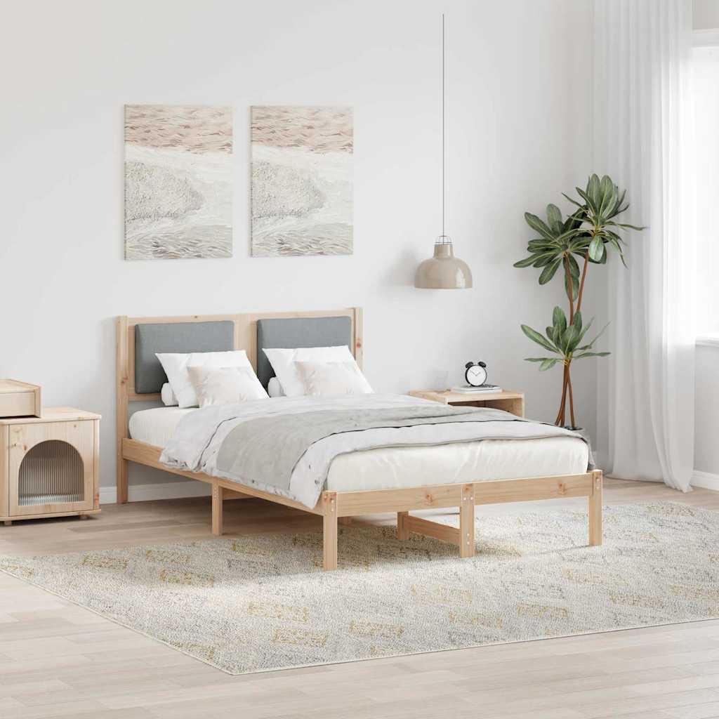 Light Gray Bed Frame with Headboard 100 x 200 cm