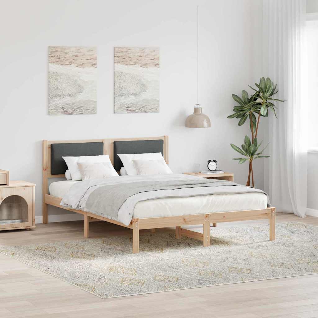 Light Gray Bed Frame with Headboard 100 x 200 cm