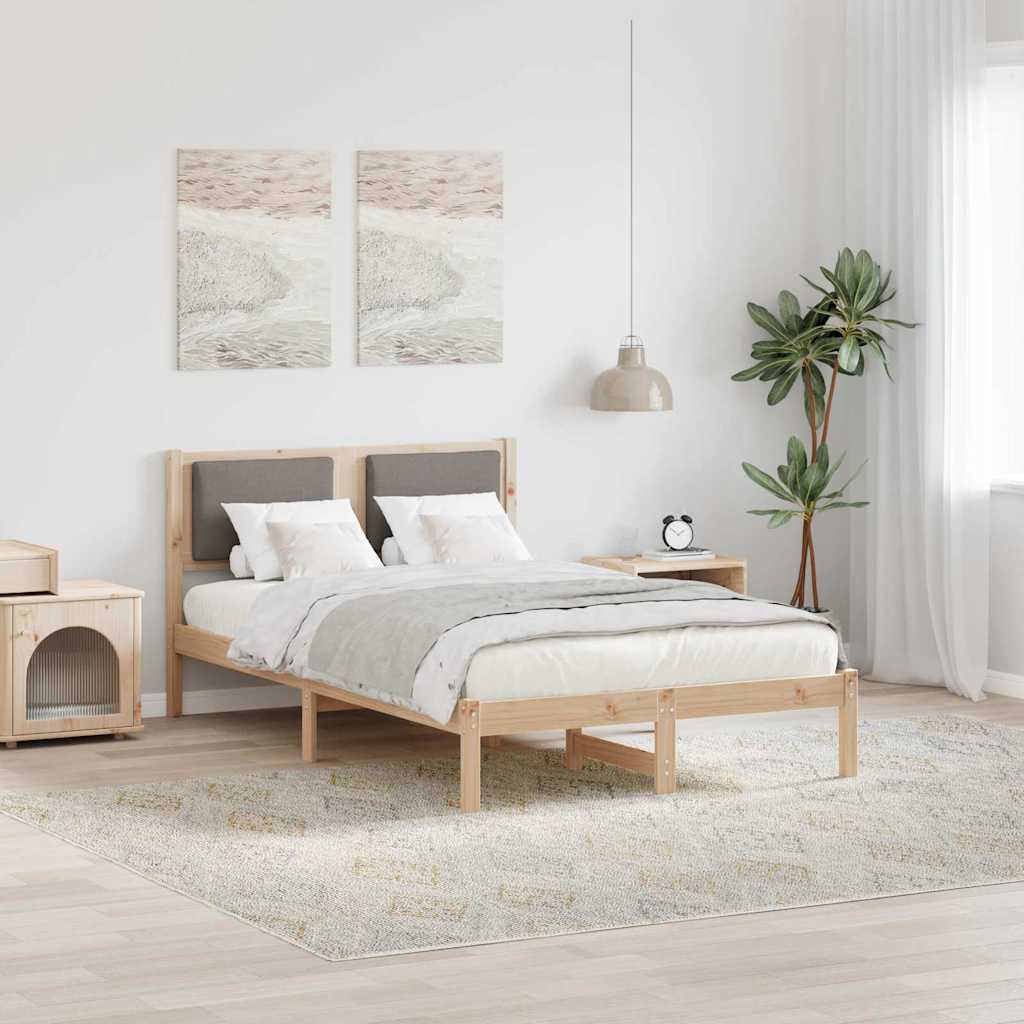 Light Gray Bed Frame with Headboard 100 x 200 cm