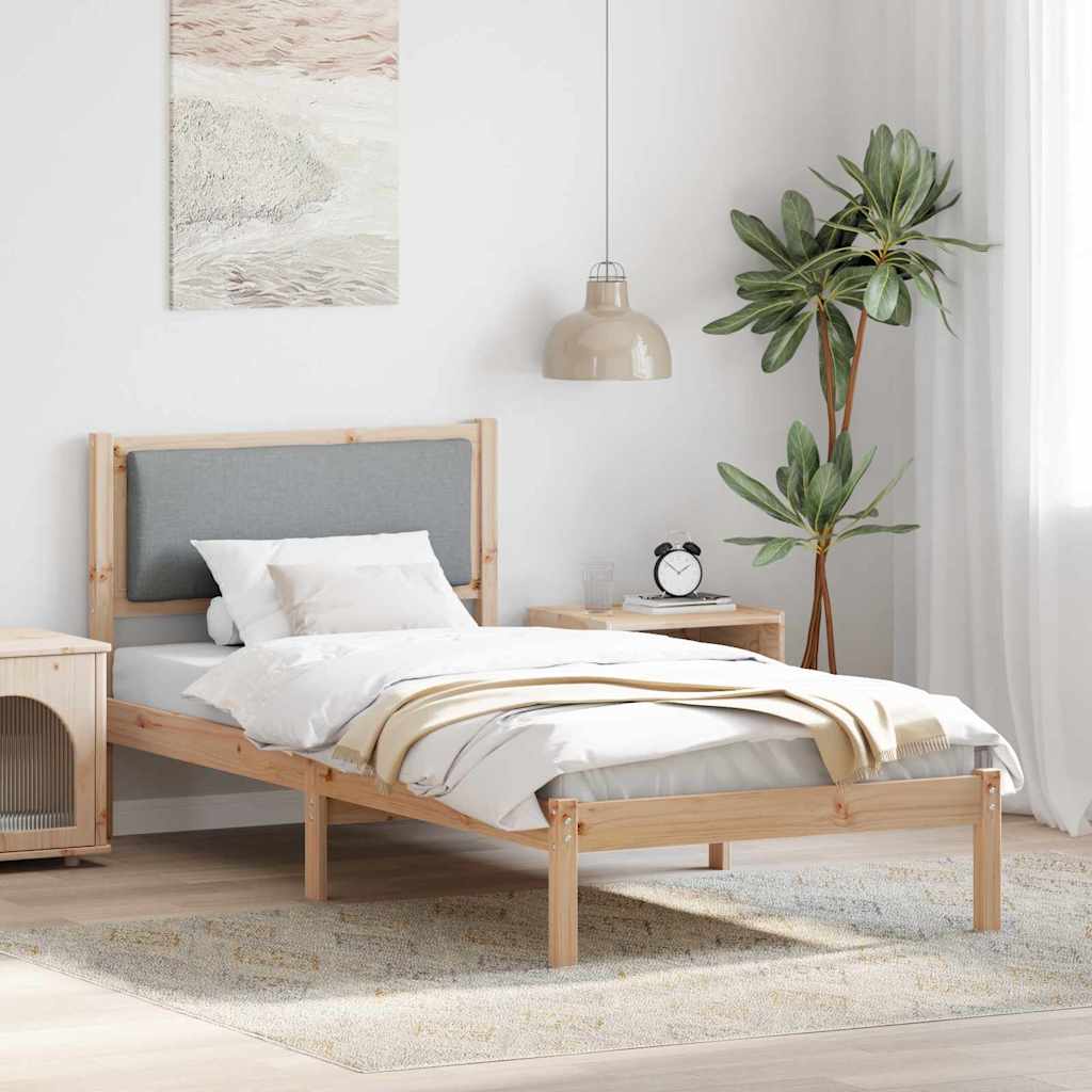 Estructura de cama con cabecera Gris Claro 100 x 200 cm