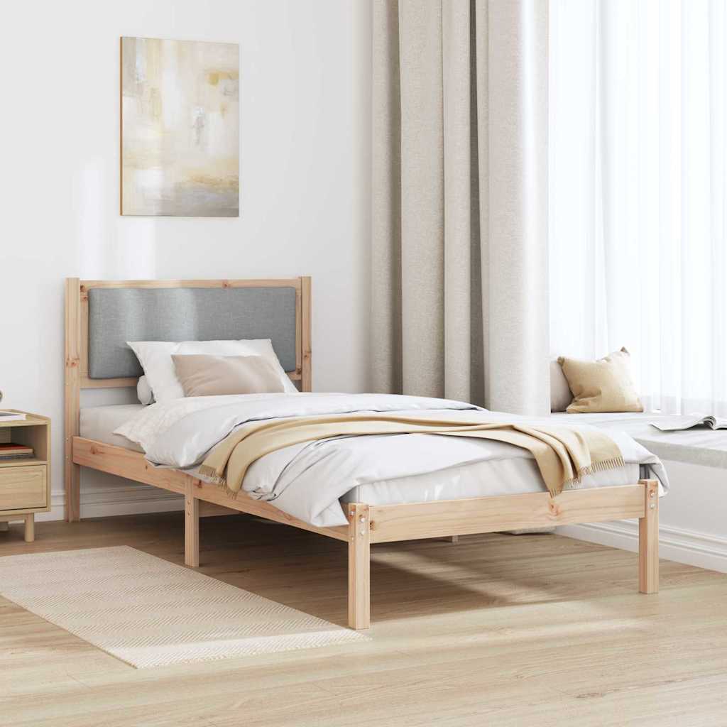 Estructura de cama con cabecera Gris Claro 100 x 200 cm
