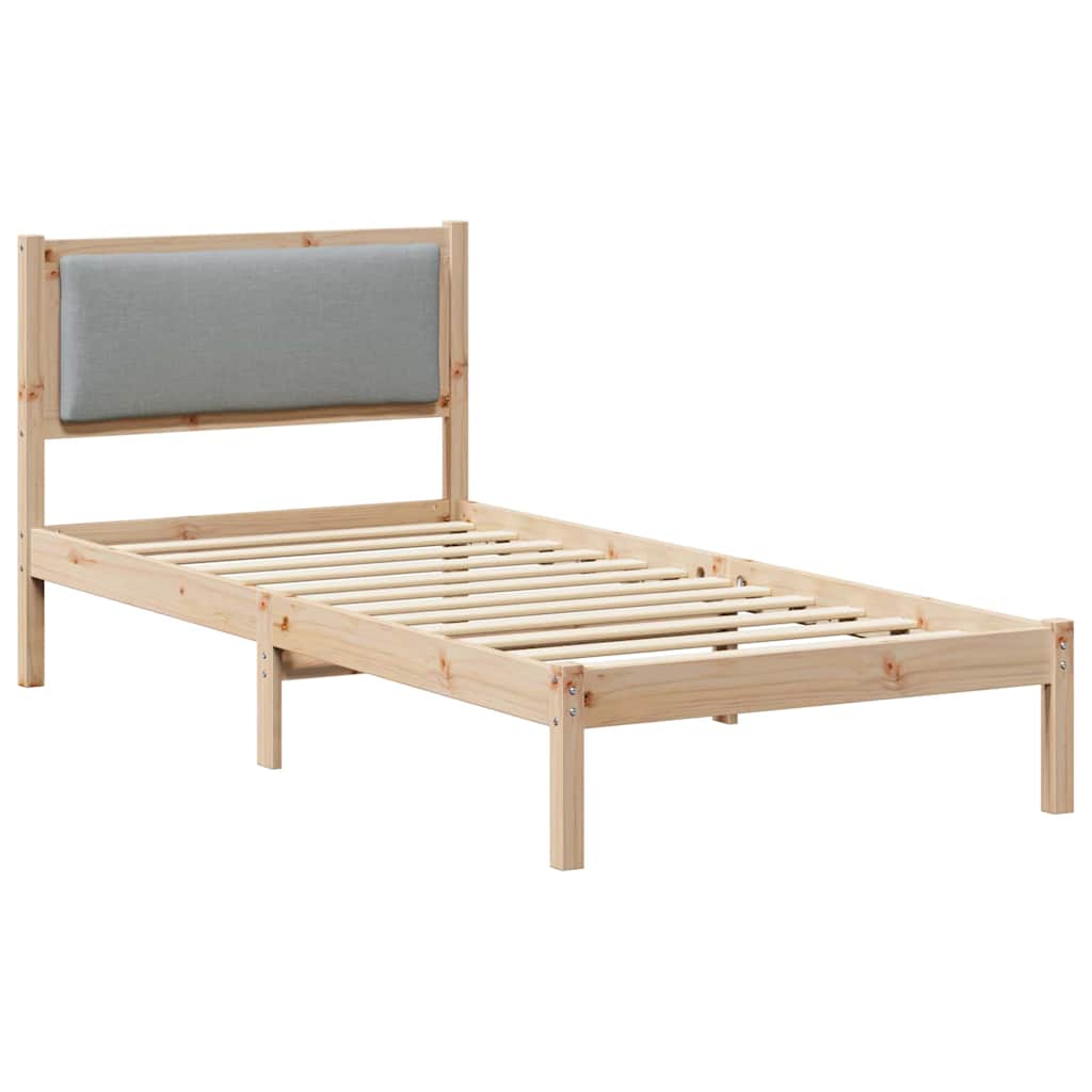Estructura de cama con cabecera Gris Claro 100 x 200 cm