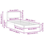 Estructura de cama con cabecera Gris Claro 100 x 200 cm