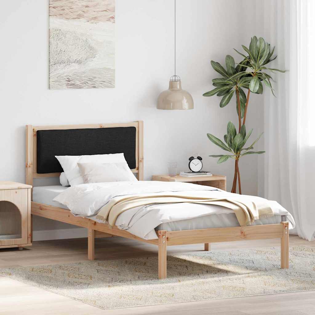 Light Gray Bed Frame with Headboard 100 x 200 cm