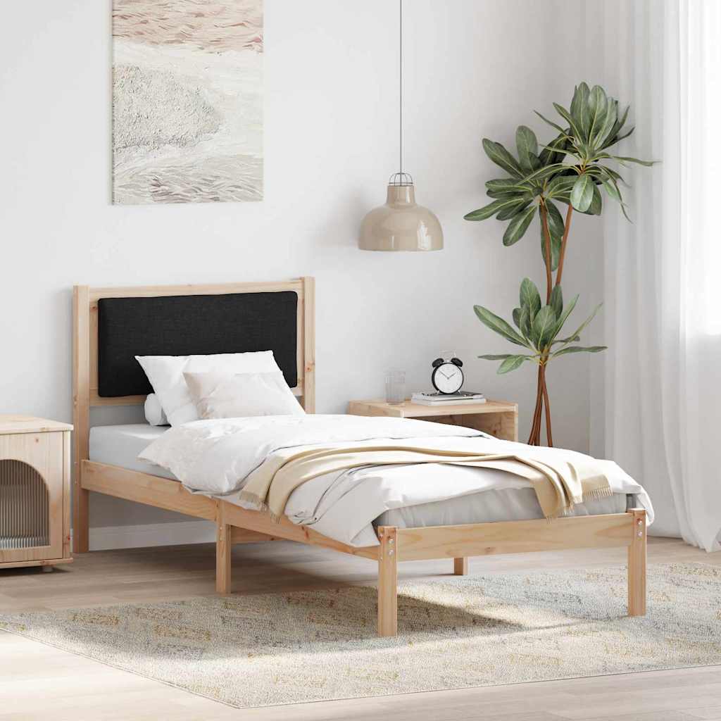 Light Gray Bed Frame with Headboard 100 x 200 cm