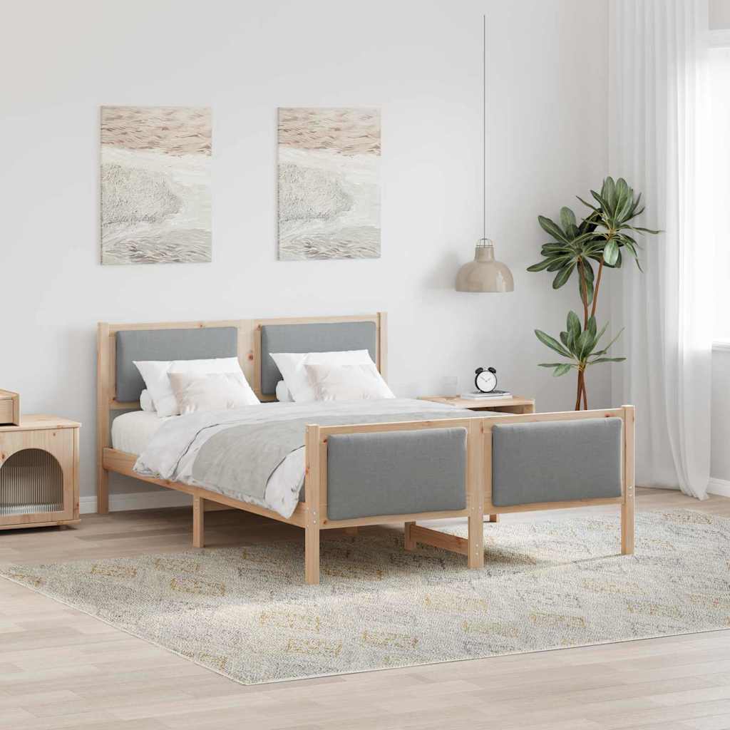Estrutura de Cama com Cabeceira Cinzento Claro 100 x 200 cm Tecido