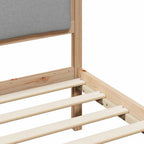 Estructura de cama con cabecera Gris Claro 100 x 200 cm tela