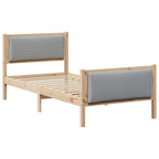 Estructura de cama con cabecera Gris Claro 100 x 200 cm tela