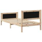 Estructura de cama con cabecera Gris Claro 100 x 200 cm tela