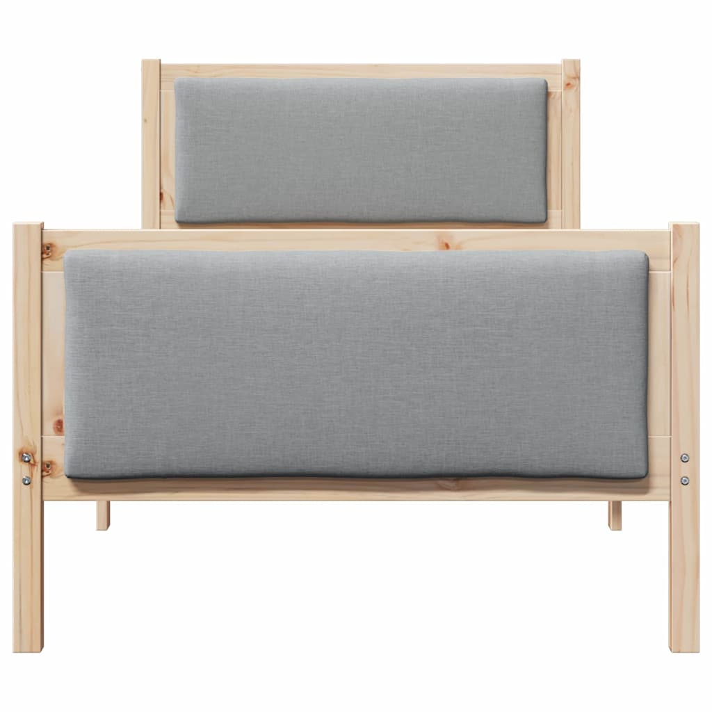 Estructura de cama con cabecera Gris Claro 100 x 200 cm tela
