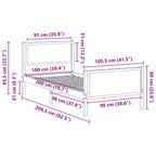 Estructura de cama con cabecera Gris Claro 100 x 200 cm tela