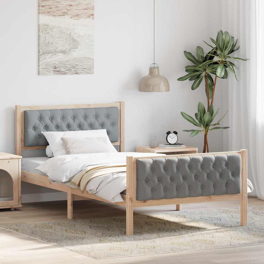 Estrutura de cama 100 x 200 cm Madeira de pinho maciço