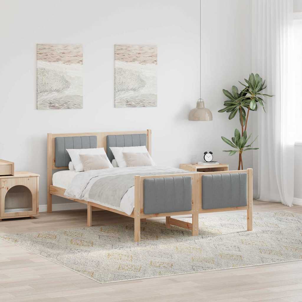 Estrutura de cama Castanho e cinzento claro 100 x 200 cm