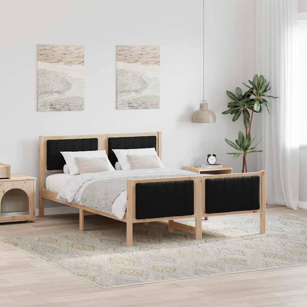 Estrutura de cama com cabeceira Castanho e cinzento-claro 75 x 190 cm